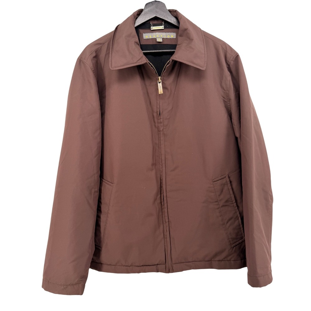 Kenneth Cole Reaction Mens Brown Full Zip Lightweight Jacket Sz M